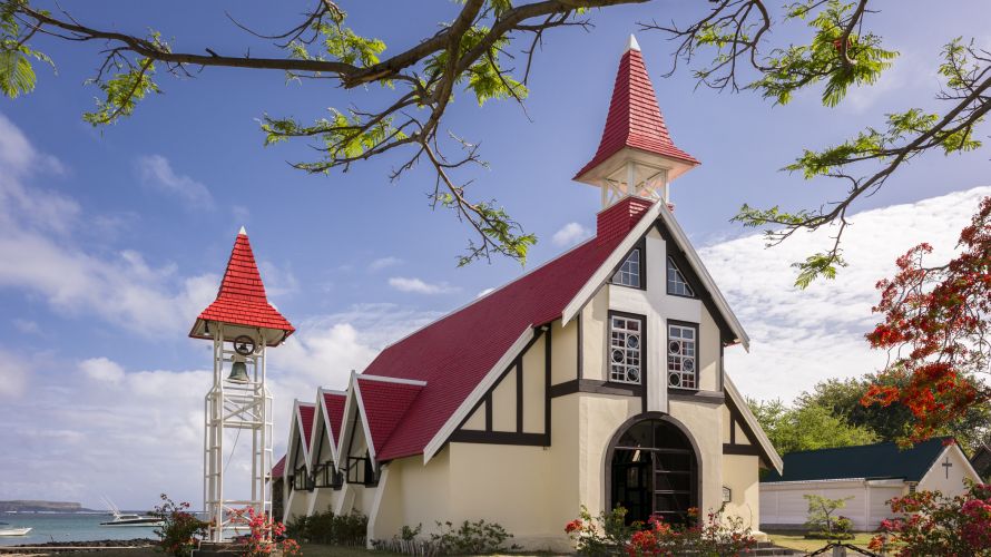 L'église de Cap Malheureux est l'un des monuments les plus connus de l'île Maurice
