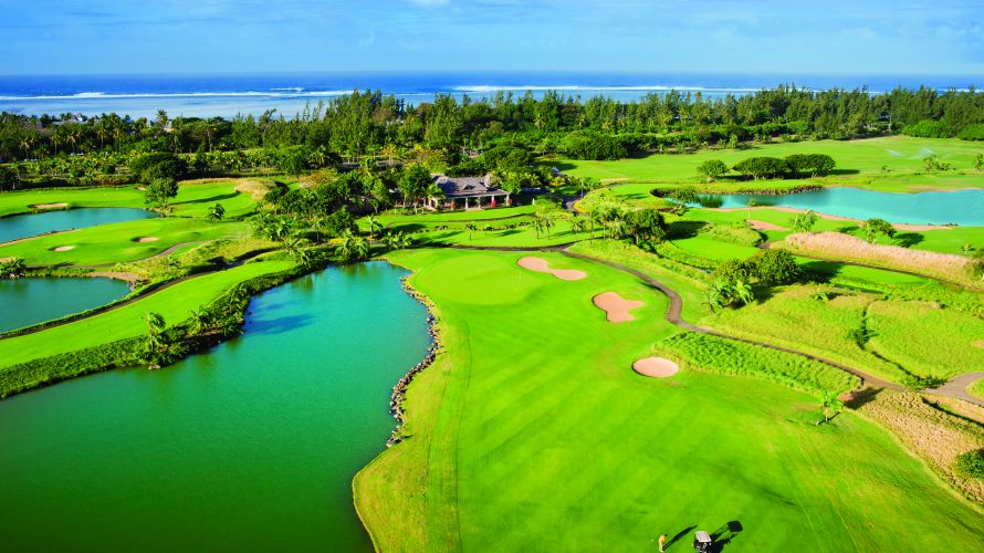 Vue aérienne du magnifique parcours de golf Heritage