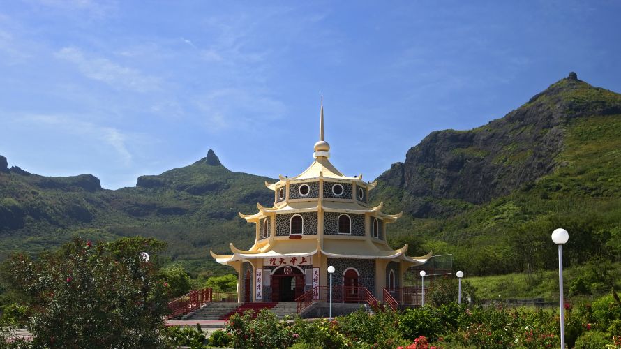 Un pagode traditionnel sur l'île Maurice